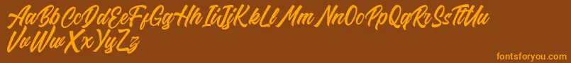 Riverside FREE-Schriftart – Orangefarbene Schriften auf braunem Hintergrund