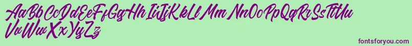 Riverside FREE-Schriftart – Violette Schriften auf grünem Hintergrund