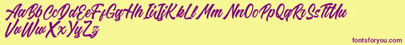 Riverside FREE Font – Purple Fonts on Yellow Background