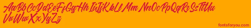 Riverside FREE Font – Red Fonts on Orange Background