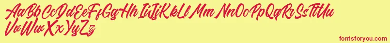Riverside FREE Font – Red Fonts on Yellow Background