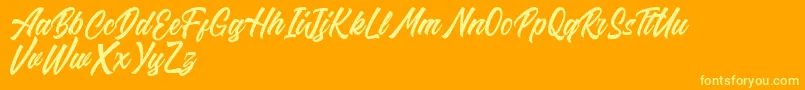 Riverside FREE Font – Yellow Fonts on Orange Background