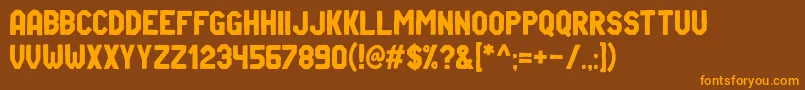 Riverside Sans Font – Orange Fonts on Brown Background