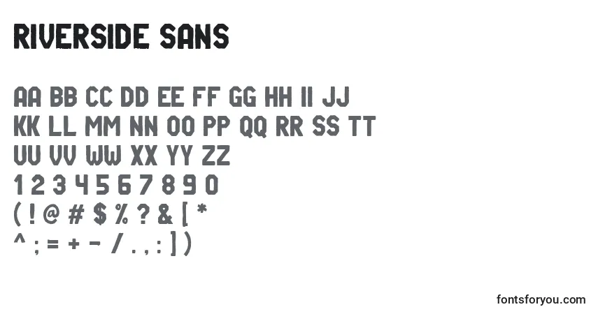 Schriftart Riverside Sans (138787) – Alphabet, Zahlen, spezielle Symbole