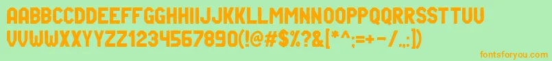 Riverside Sans Font – Orange Fonts on Green Background