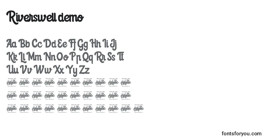 Riverswell demo (138789)-fontti – aakkoset, numerot, erikoismerkit