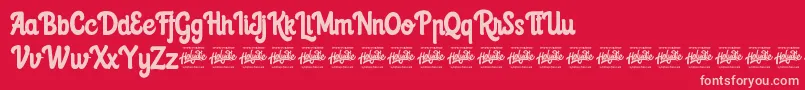 Riverswell demo Font – Pink Fonts on Red Background