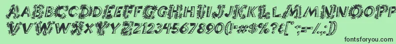 ChorizoItalic Font – Black Fonts on Green Background