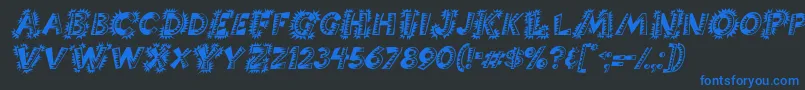 ChorizoItalic Font – Blue Fonts on Black Background