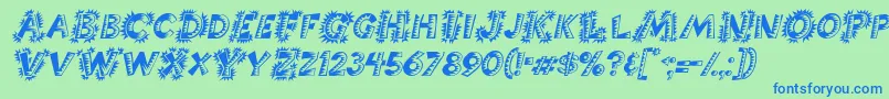 ChorizoItalic Font – Blue Fonts on Green Background