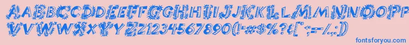 ChorizoItalic Font – Blue Fonts on Pink Background