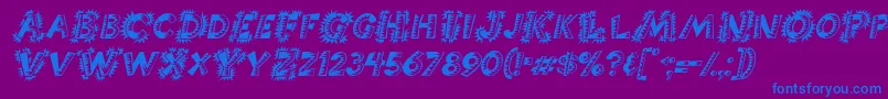 ChorizoItalic-Schriftart – Blaue Schriften auf violettem Hintergrund