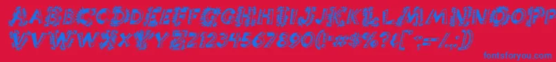 ChorizoItalic Font – Blue Fonts on Red Background