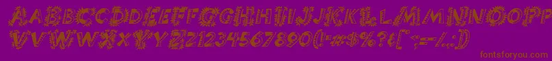 ChorizoItalic Font – Brown Fonts on Purple Background