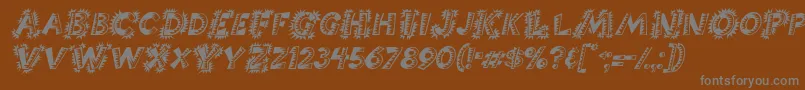 Fonte ChorizoItalic – fontes cinzas em um fundo marrom