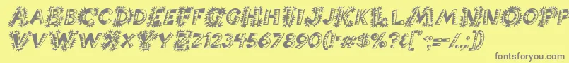 Fonte ChorizoItalic – fontes cinzas em um fundo amarelo