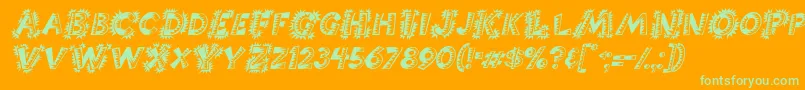 ChorizoItalic Font – Green Fonts on Orange Background