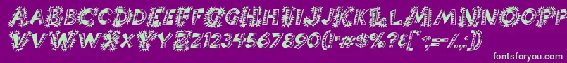 ChorizoItalic Font – Green Fonts on Purple Background