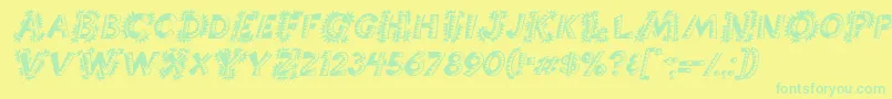 ChorizoItalic Font – Green Fonts on Yellow Background