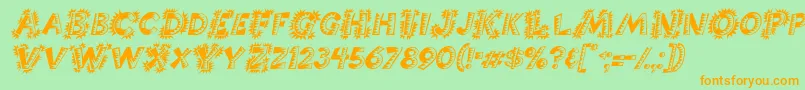 ChorizoItalic Font – Orange Fonts on Green Background