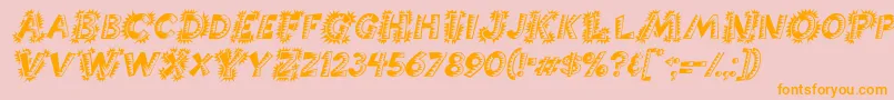 ChorizoItalic-Schriftart – Orangefarbene Schriften auf rosa Hintergrund