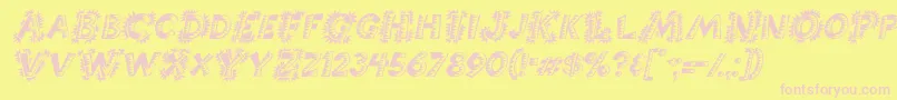 ChorizoItalic-Schriftart – Rosa Schriften auf gelbem Hintergrund