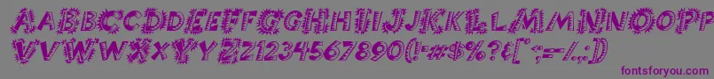 Шрифт ChorizoItalic – фиолетовые шрифты на сером фоне
