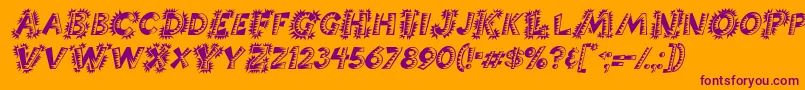 Шрифт ChorizoItalic – фиолетовые шрифты на оранжевом фоне