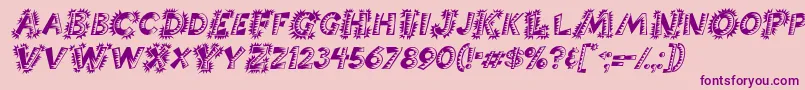 Fonte ChorizoItalic – fontes roxas em um fundo rosa