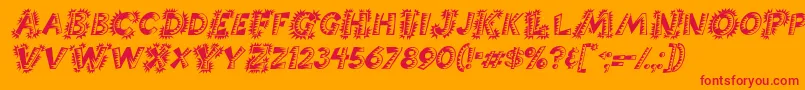ChorizoItalic Font – Red Fonts on Orange Background