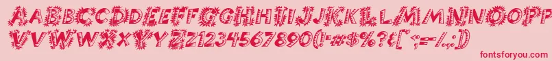 Fonte ChorizoItalic – fontes vermelhas em um fundo rosa
