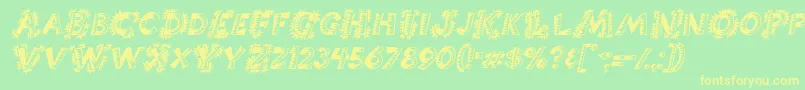 fuente ChorizoItalic – Fuentes Amarillas Sobre Fondo Verde