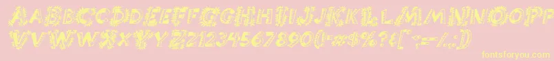 フォントChorizoItalic – 黄色のフォント、ピンクの背景