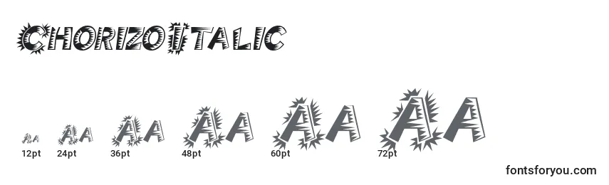ChorizoItalic Font Sizes