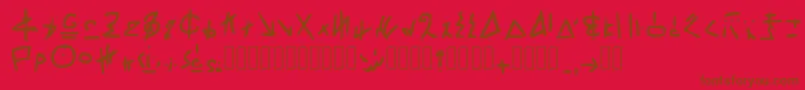 RivworldFont Regular Font – Brown Fonts on Red Background