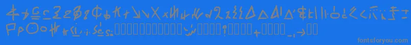 フォントRivworldFont Regular – 青い背景に灰色の文字