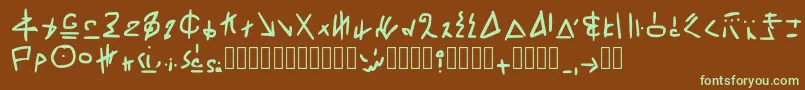 RivworldFont Regular Font – Green Fonts on Brown Background