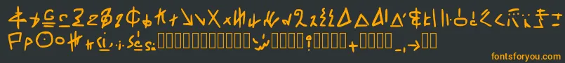 フォントRivworldFont Regular – 黒い背景にオレンジの文字