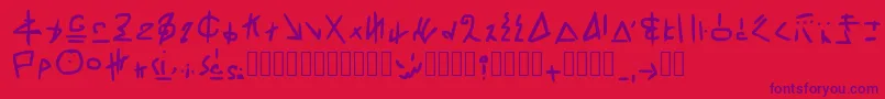 RivworldFont Regular Font – Purple Fonts on Red Background