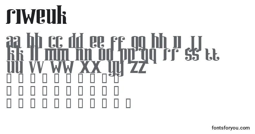 RIWEUK   (138791)-fontti – aakkoset, numerot, erikoismerkit