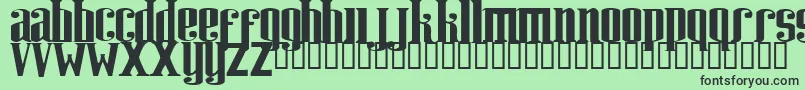 フォントRIWEUK   – 緑の背景に黒い文字