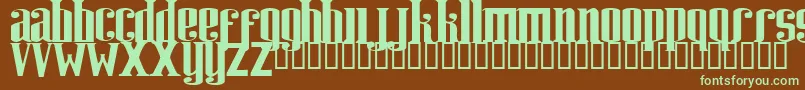 Шрифт RIWEUK   – зелёные шрифты на коричневом фоне
