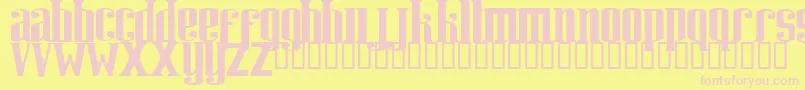 フォントRIWEUK   – ピンクのフォント、黄色の背景