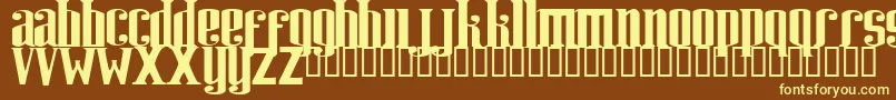 RIWEUK  -fontti – keltaiset fontit ruskealla taustalla