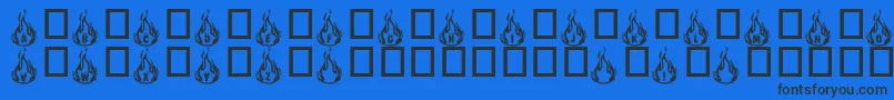 rmfire  -Schriftart – Schwarze Schriften auf blauem Hintergrund