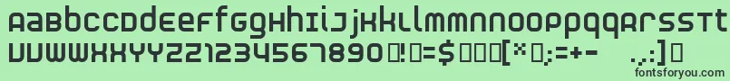 フォントRNS S    – 緑の背景に黒い文字