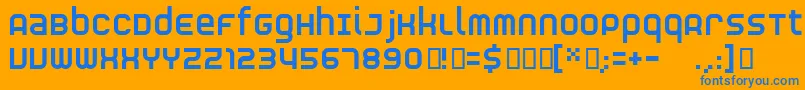 フォントRNS S    – オレンジの背景に青い文字