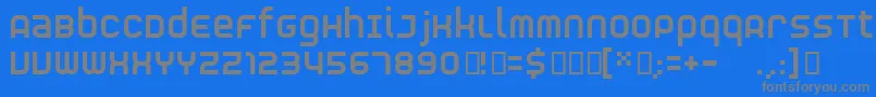 フォントRNS S    – 青い背景に灰色の文字