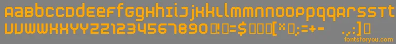 フォントRNS S    – オレンジの文字は灰色の背景にあります。