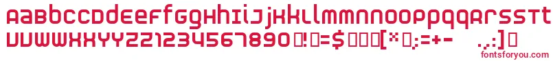 フォントRNS S    – 白い背景に赤い文字